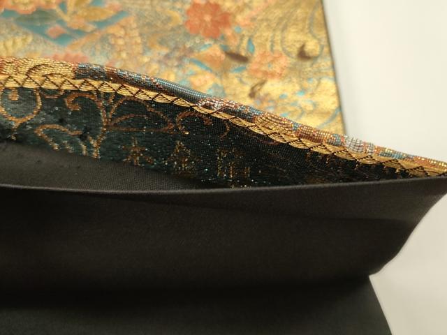 平和屋本店▼六通柄袋帯　古代彫金紋　本金箔二重　正絹　逸品　DABI4973sf