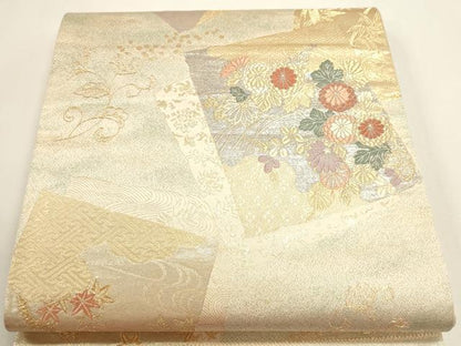 平和屋本店▼六通柄袋帯　古典瑞宝　本金箔　正絹　逸品　DABI4983sf