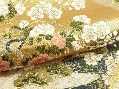 平和屋本店▼六通柄袋帯　唐織　九百錦　風神雷神　本金箔　鈴乃屋扱い　正絹　逸品　DABI4988sf