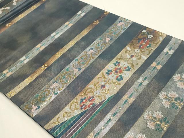 平和屋本店▼六通柄袋帯　名物裂文錦　本金箔　正絹　逸品　DABI4990sf