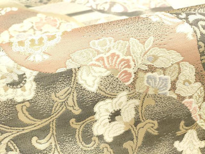 平和屋本店▼六通柄袋帯　唐織　正倉院更紗花文　装近錦　純金箔二重織　正絹　逸品　DABI5014op