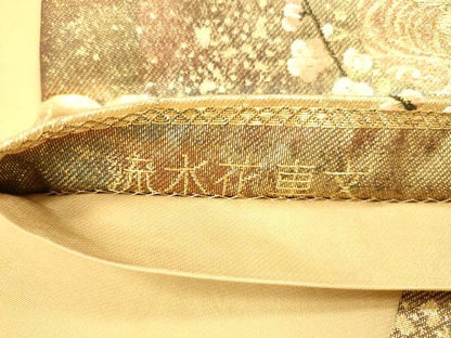 平和屋本店▼六通柄袋帯　唐織　流水花車文　本金二重箔　正絹　逸品　DABI5015op