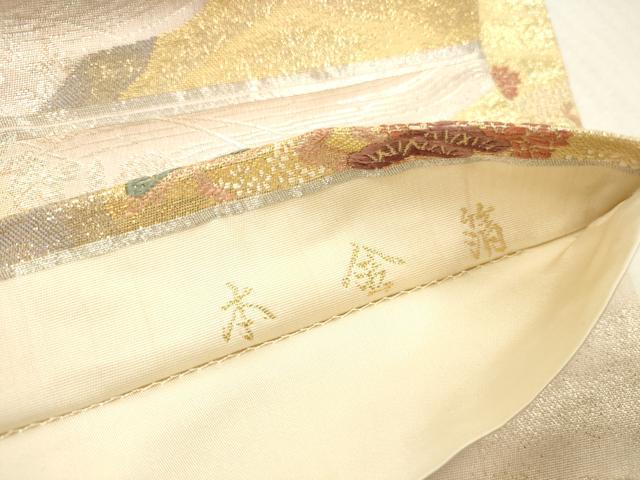 平和屋本店▼六通柄袋帯　唐織　道長蒔絵紋　本金箔　正絹　逸品　DABI5024op