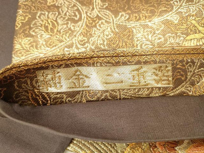 平和屋本店▼六通柄袋帯　唐織　正倉院花文　純金二重箔　正絹　逸品　DABI5032op