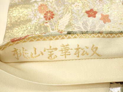 平和屋本店▼全通柄袋帯　唐織　桃山宝華松文　本金箔二重　正絹　逸品　DABI5033op