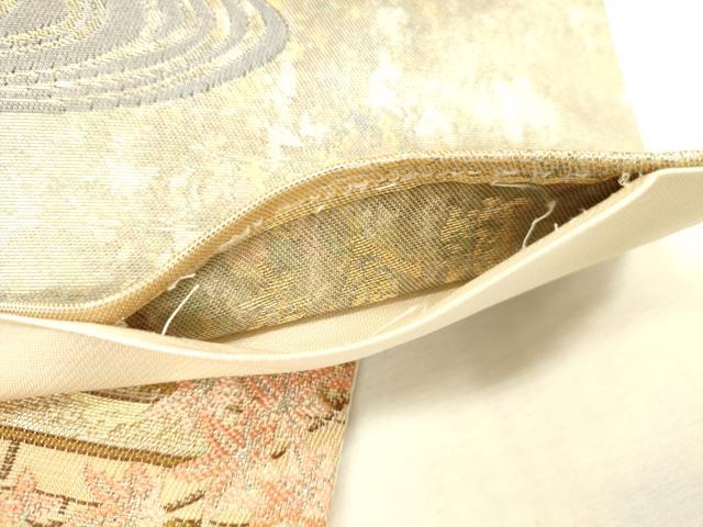 平和屋本店▼六通柄袋帯　風景文　本金箔　正絹　逸品　DABI5041op