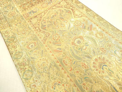平和屋本店▼佐賀錦　全通柄袋帯　華の宴　純金箔　正絹　逸品　DABI5044op