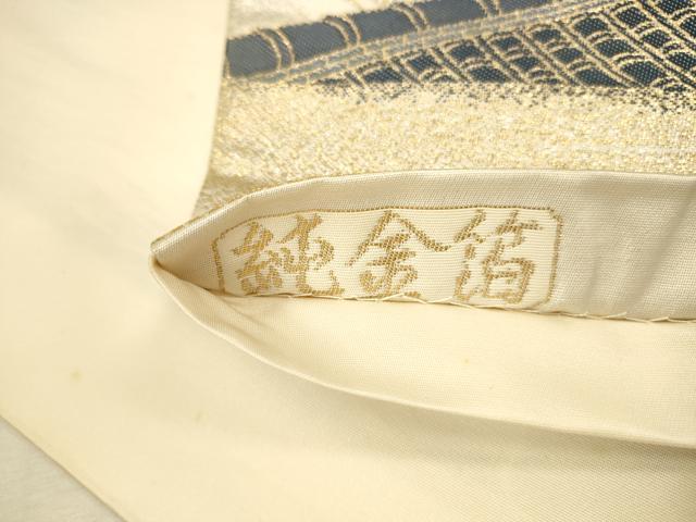 平和屋本店▼六通柄袋帯　白鷺城　純金箔　正絹　逸品　DABI5052op