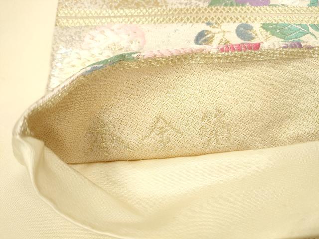平和屋本店▼六通柄袋帯　唐織　草花　九百錦　本金箔　正絹　逸品　DABI5055op