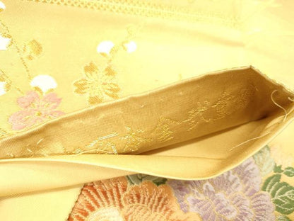 平和屋本店▼六通柄袋帯　唐織　花車都之詩　九百本金弐重織　正絹　逸品　DABI5056op