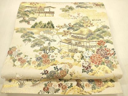 平和屋本店▼六通柄袋帯　唐織　世界文化遺産　本金箔　正絹　逸品　DABI5058op