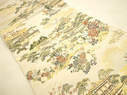 平和屋本店▼六通柄袋帯　唐織　世界文化遺産　本金箔　正絹　逸品　DABI5058op