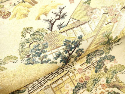 平和屋本店▼六通柄袋帯　唐織　世界文化遺産　本金箔　正絹　逸品　DABI5058op