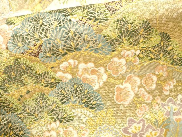 平和屋本店▼六通柄袋帯　唐織　屏風鳳凰花柄文　本金　正絹　逸品　DABI5063op
