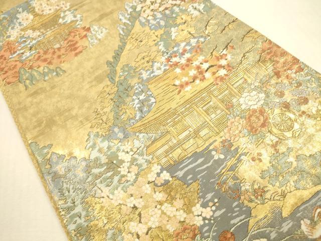 平和屋本店▼六通柄袋帯　京都御所　本金箔　正絹　逸品　DABI5066op