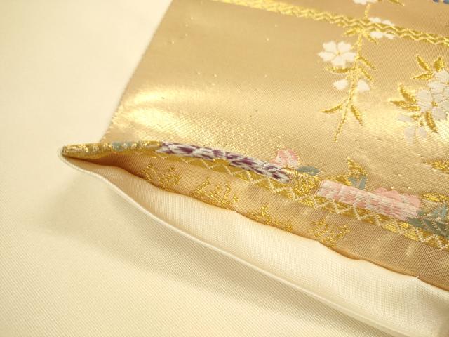 平和屋本店▼六通柄袋帯　唐織　花車文　錦織加賀　本金箔　正絹　逸品　未使用　DABI5068op