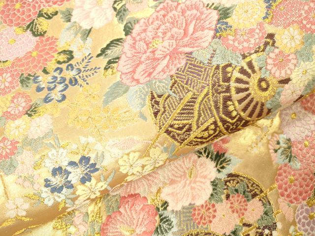 平和屋本店▼六通柄袋帯　唐織　花車文　錦織加賀　本金箔　正絹　逸品　未使用　DABI5068op