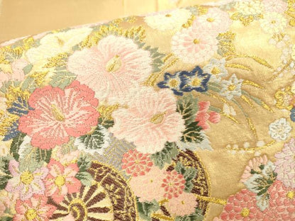 平和屋本店▼六通柄袋帯　唐織　花車文　錦織加賀　本金箔　正絹　逸品　未使用　DABI5068op