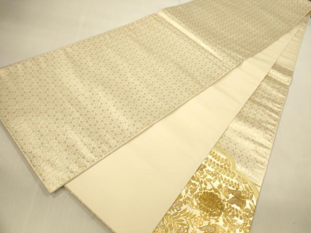 平和屋本店▼太鼓柄袋帯　螺鈿箔　平脱　花鳥文　純金厚板　正絹　逸品　DABI5069op