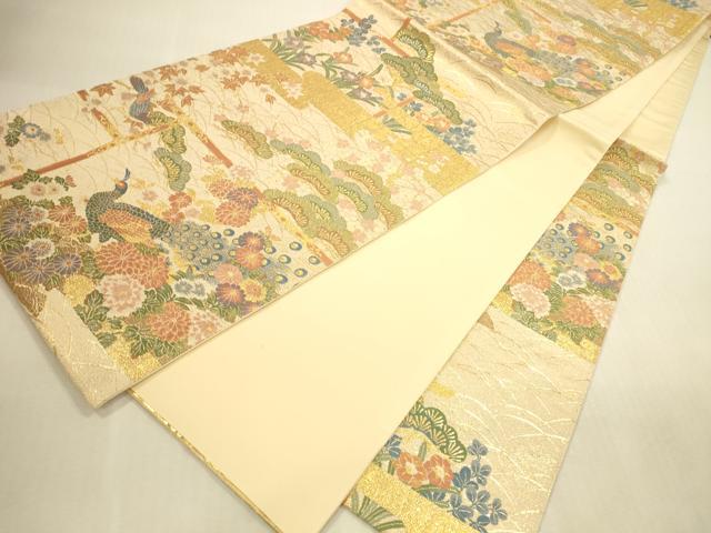 平和屋本店▼六通柄袋帯　春日慶祥文　本金箔　正絹　逸品　DABI5077op