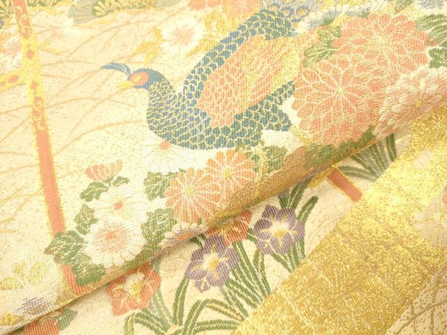 平和屋本店▼六通柄袋帯　春日慶祥文　本金箔　正絹　逸品　DABI5077op
