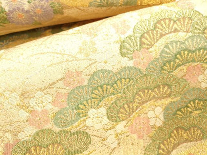 平和屋本店▼六通柄袋帯　春日慶祥文　本金箔　正絹　逸品　DABI5077op