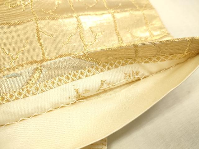 平和屋本店▼六通柄袋帯　地紙花文　牡丹　枝梅　本金箔　正絹　逸品　DABI5080op