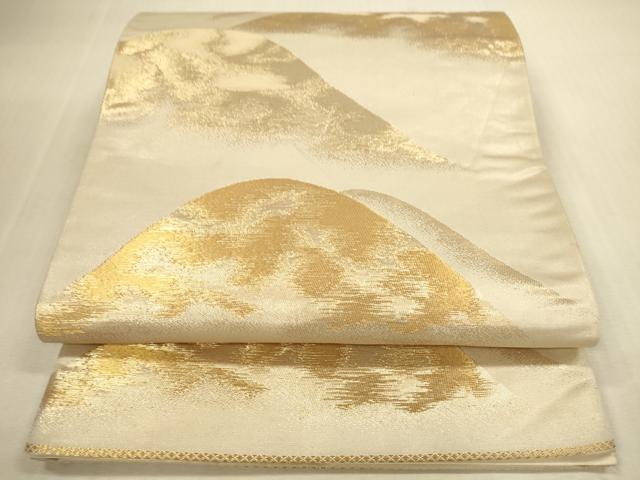 平和屋本店▼六通柄袋帯　重ね山　24金二重織　正絹　逸品　DABI5084op