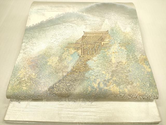 平和屋本店▼六通柄袋帯　三千院　古都名園集　本金箔入　正絹　逸品　DABI5089op