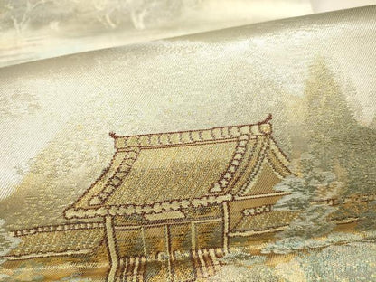 平和屋本店▼六通柄袋帯　三千院　古都名園集　本金箔入　正絹　逸品　DABI5089op