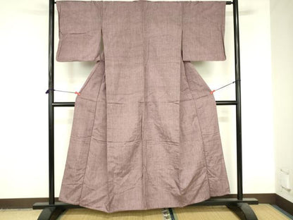 平和屋着物▽上質な紬　単衣　霞文　正絹　逸品　DABI5104op