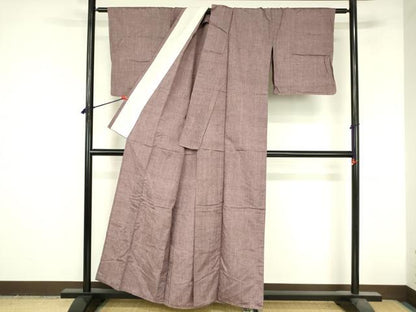 平和屋着物▽上質な紬　単衣　霞文　正絹　逸品　DABI5104op