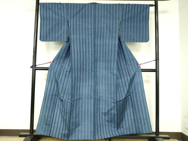平和屋着物▽上質な紬　単衣　間道　正絹　逸品　DABI5107op