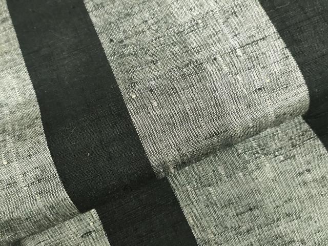 平和屋着物▽上質な紬　単衣　縞　正絹　逸品　DABI5108op