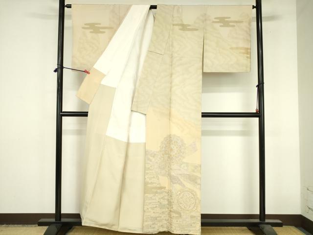 平和屋着物●中国三大刺繍　スワトウ刺繍　汕頭刺繍　相良刺繍　総刺繍　訪問着　花熨斗文　金彩　正絹　逸品　DABI5112op
