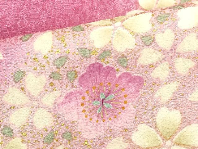平和屋着物●豪華振袖　絞り　雪輪舞桜文　暈し染め　金彩　正絹　逸品　DABI5115op