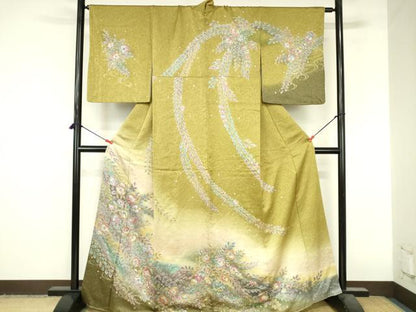 平和屋着物●訪問着　絞り　辻が花　暈し染め　金彩　正絹　逸品　DABI5116op