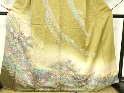 平和屋着物●訪問着　絞り　辻が花　暈し染め　金彩　正絹　逸品　DABI5116op