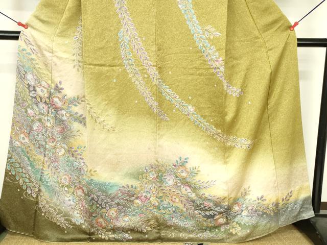 平和屋着物●訪問着　絞り　辻が花　暈し染め　金彩　正絹　逸品　DABI5116op