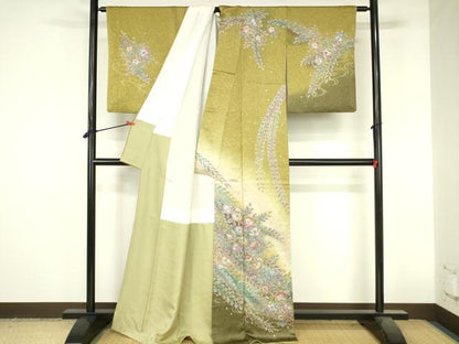 平和屋着物●訪問着　絞り　辻が花　暈し染め　金彩　正絹　逸品　DABI5116op
