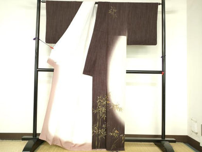 平和屋着物●訪問着　螺鈿　笹竹文　暈し染め　金銀彩　正絹　逸品　DABI5123op