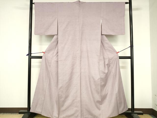 平和屋着物●上質な紬　紅藤色　正絹　逸品　DABI5124op