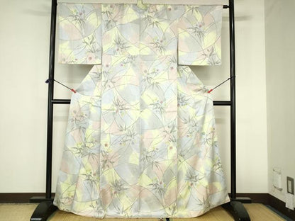 平和屋着物●上質な小紋　草花　暈し染め　正絹　逸品　DABI5125op