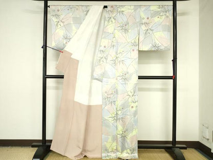 平和屋着物●上質な小紋　草花　暈し染め　正絹　逸品　DABI5125op