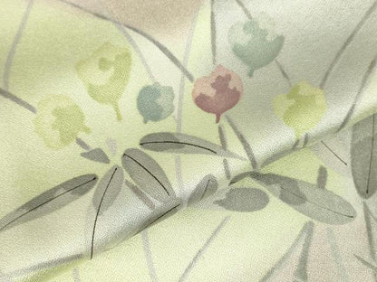 平和屋着物●上質な小紋　草花　暈し染め　正絹　逸品　DABI5125op