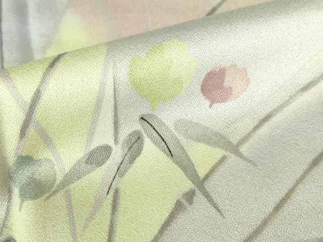平和屋着物●上質な小紋　草花　暈し染め　正絹　逸品　DABI5125op