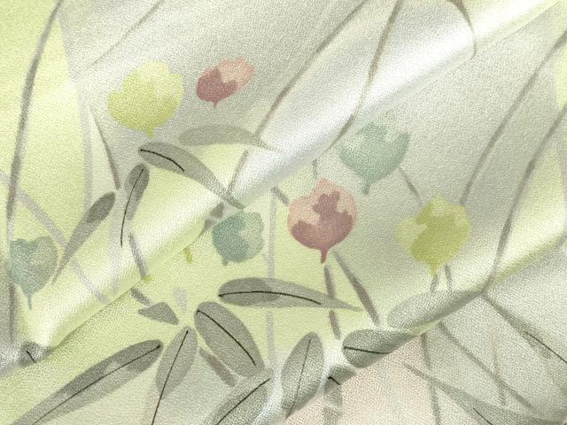 平和屋着物●上質な小紋　草花　暈し染め　正絹　逸品　DABI5125op