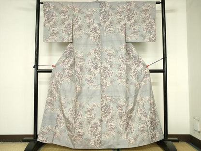 平和屋着物●本場大島紬　白大島　総絣　乱菊　正絹　逸品　DABI5127op