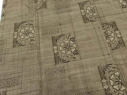 平和屋着物●本場大島紬　割り込み絣　草花　正絹　逸品　DABI5135op