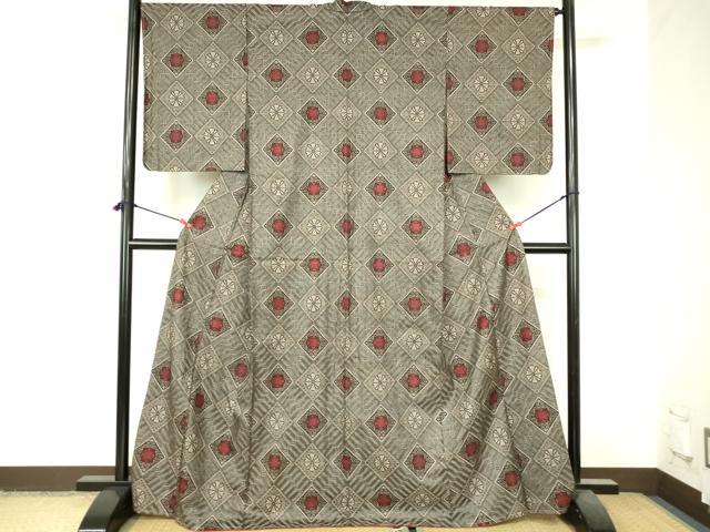 平和屋着物●本場大島紬　龍郷絣　吉祥花文　正絹　逸品　未使用　DABI5137op